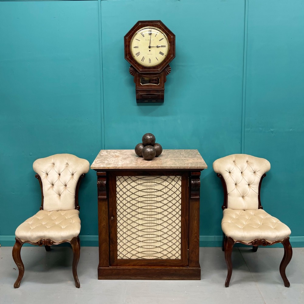 Regency marble top chiffonier pier cabinet View II