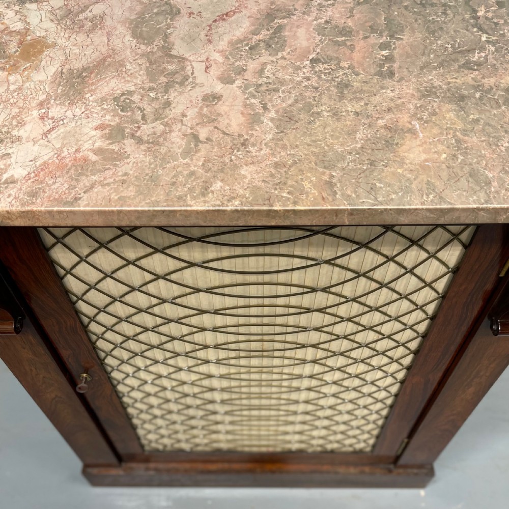 Regency marble top chiffonier pier cabinet View III
