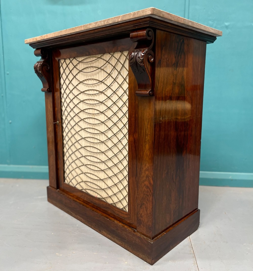 Regency marble top chiffonier pier cabinet View IV