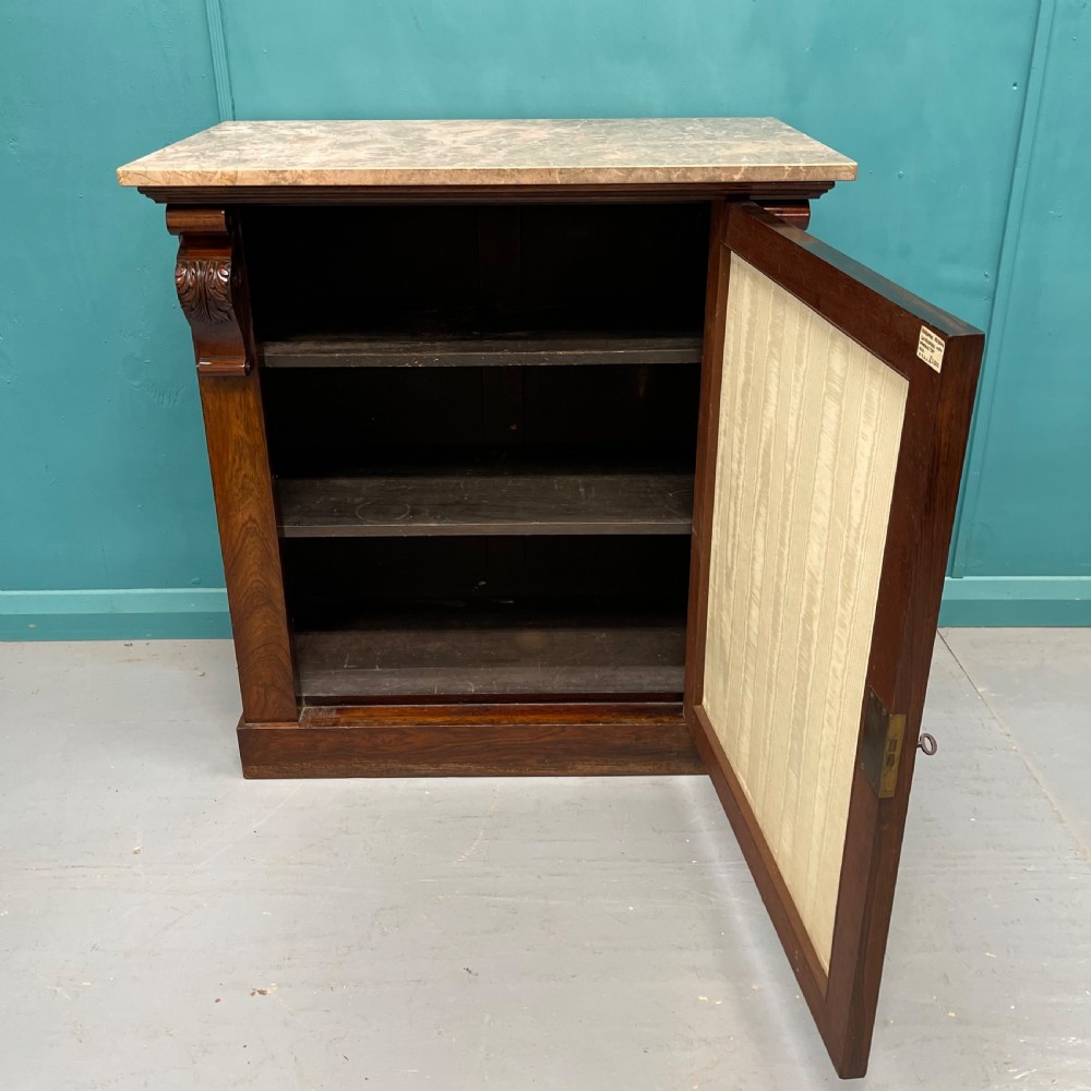 Regency marble top chiffonier pier cabinet View VI