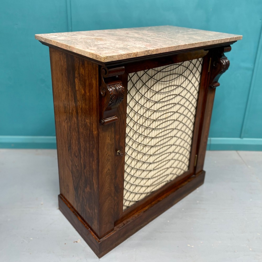 Regency marble top chiffonier pier cabinet View VIII