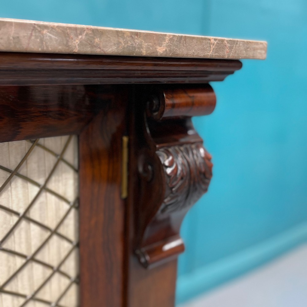 Regency marble top chiffonier pier cabinet View X