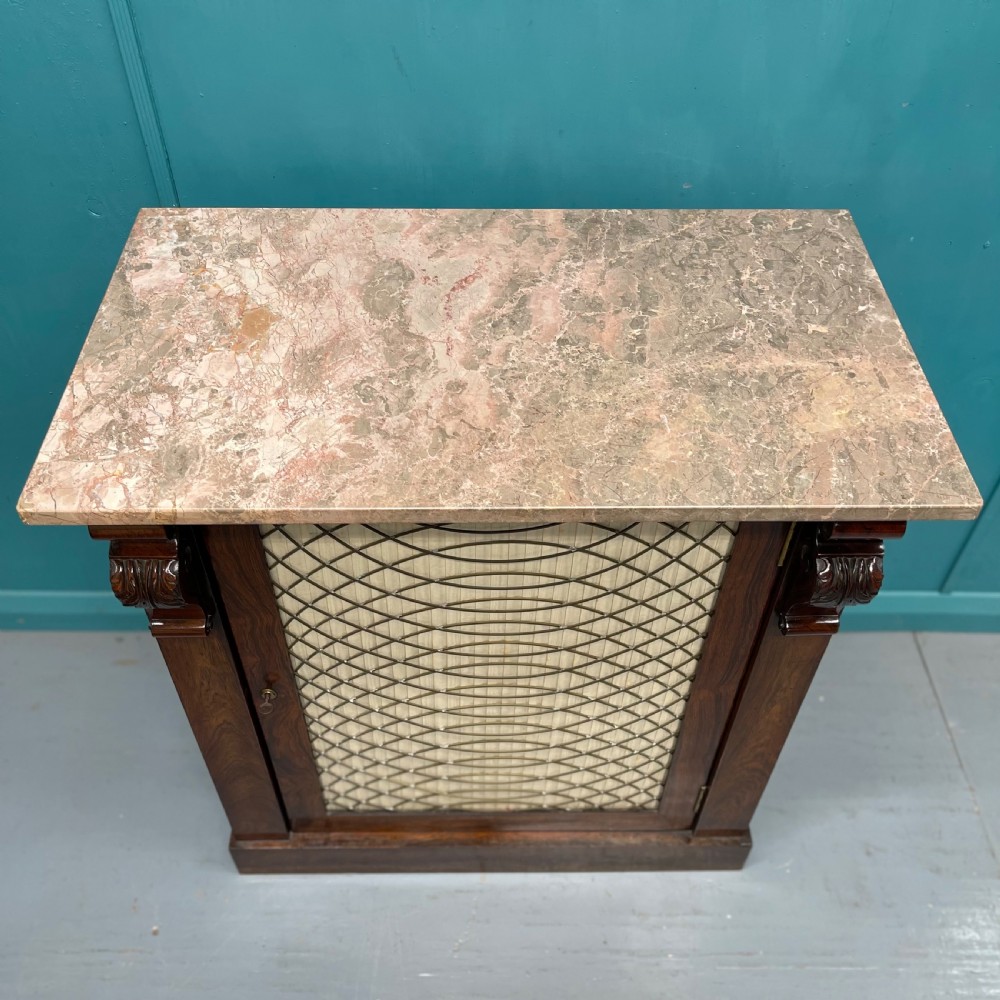 Regency marble top chiffonier pier cabinet View XI
