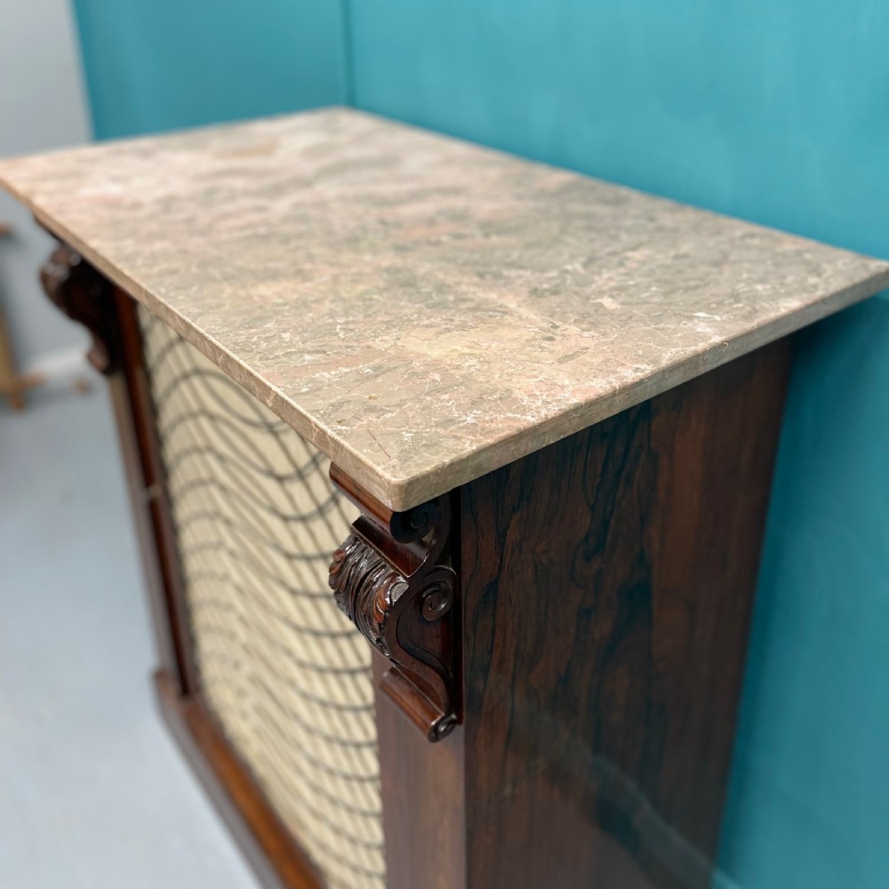 Regency marble top chiffonier pier cabinet View XII