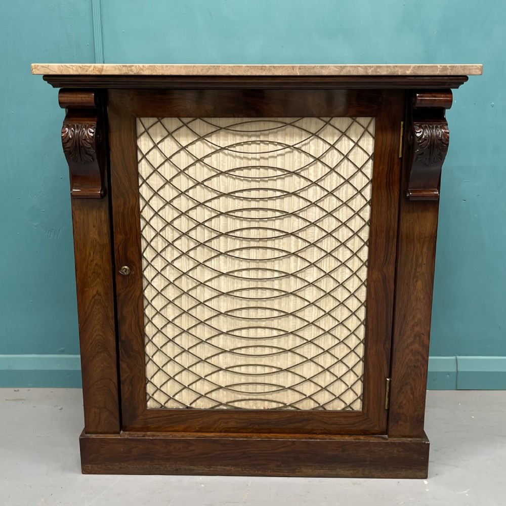 Regency marble top chiffonier pier cabinet View XIII