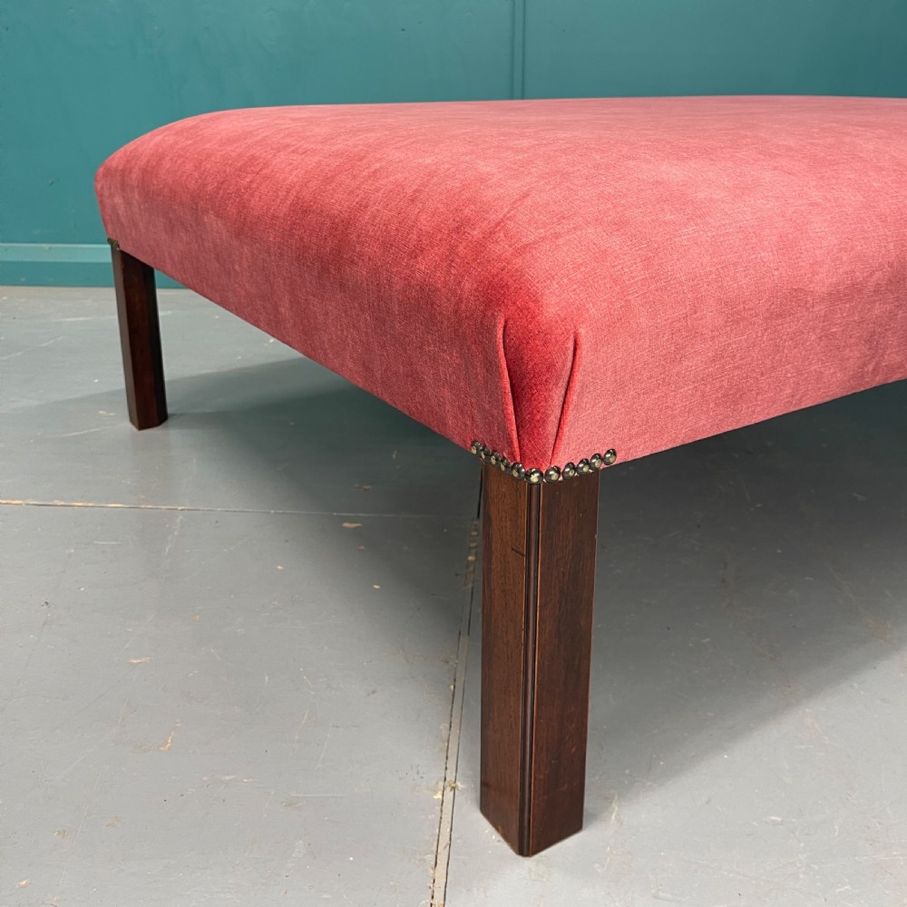 Large newly upholstered centre ottoman footstool View III