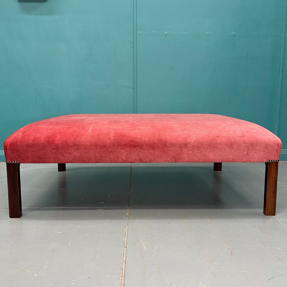 Large newly upholstered centre ottoman footstool View VI