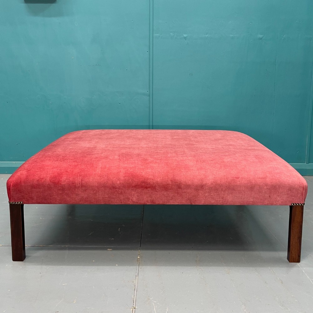Large newly upholstered centre ottoman footstool View VII