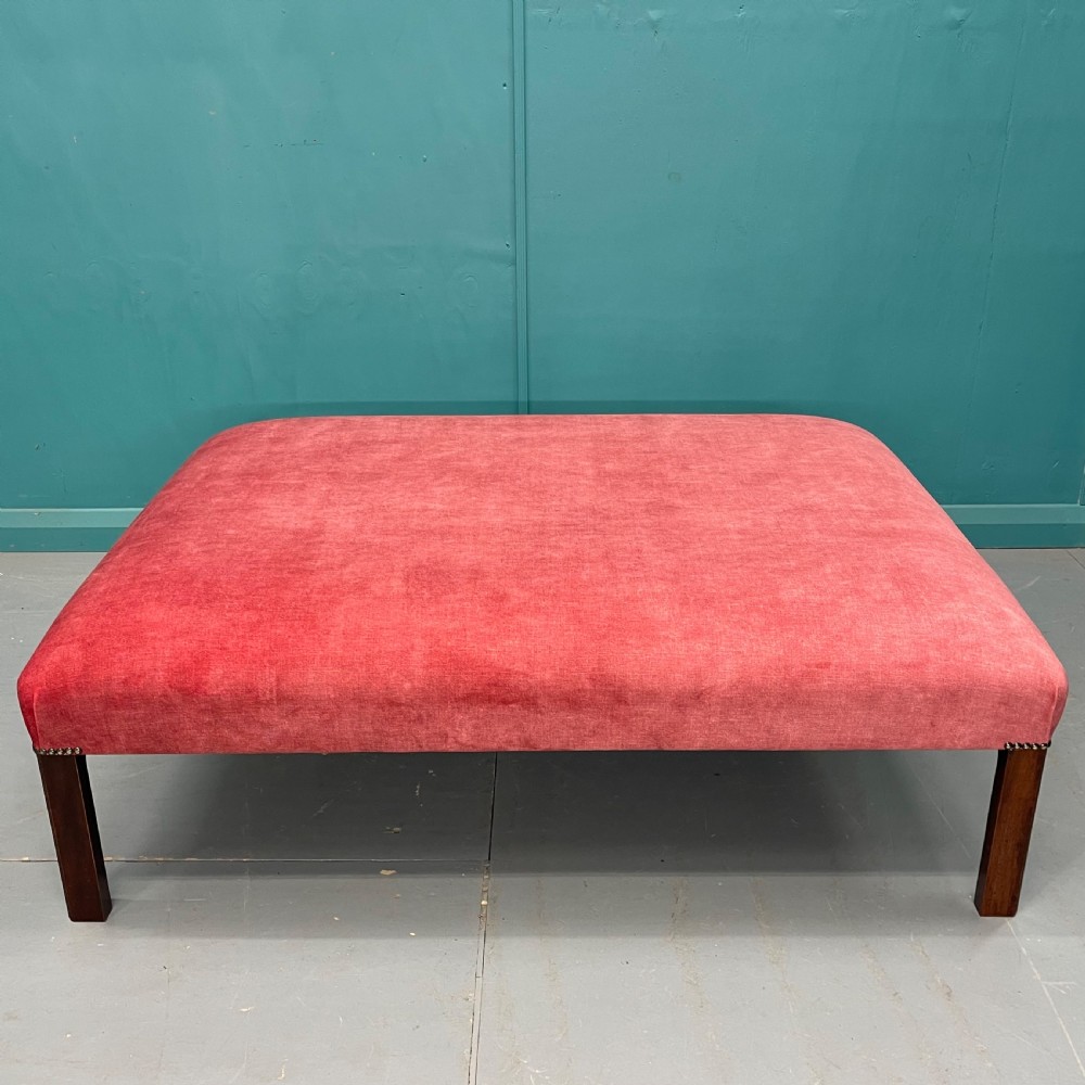 Large newly upholstered centre ottoman footstool View VIII