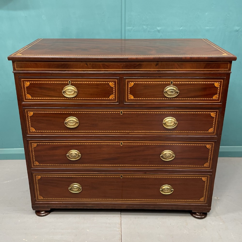 Mid 19th century inlaid chest of drawers