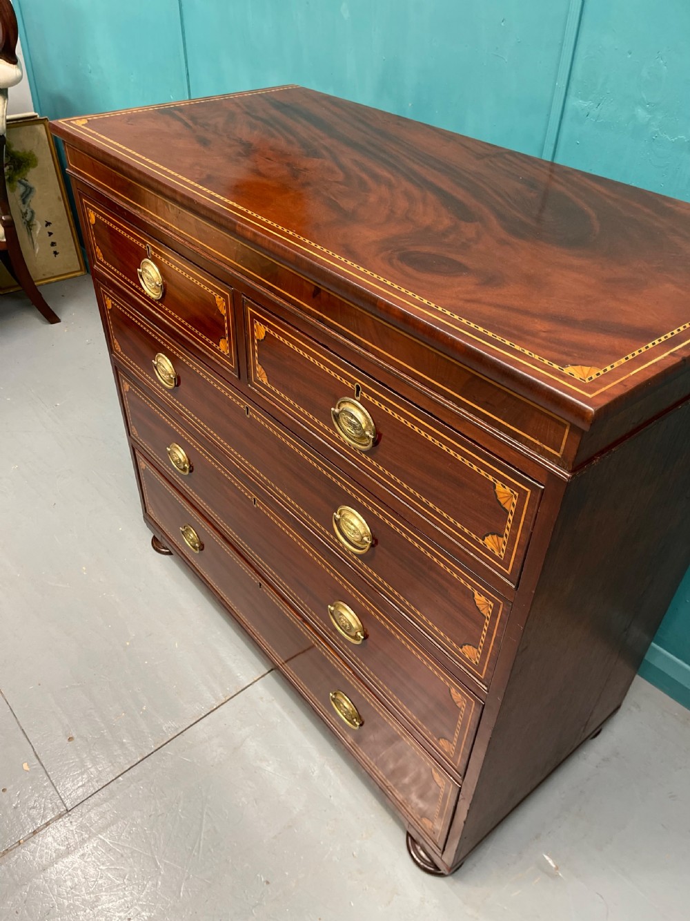 Mid 19th century inlaid chest of drawers View VIII