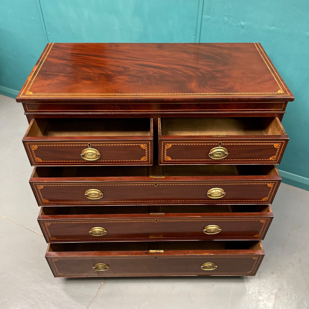 Mid 19th century inlaid chest of drawers View X