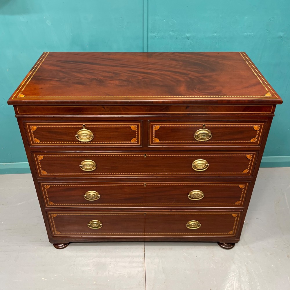 Mid 19th century inlaid chest of drawers View XIV