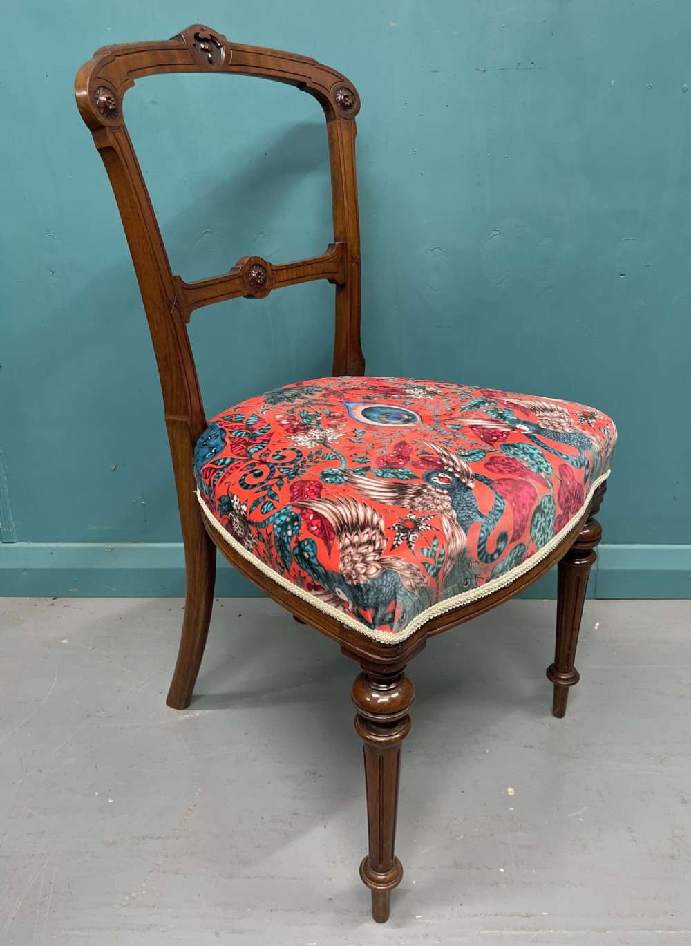 Pair of newly upholstered Edwardian side chairs  View VI