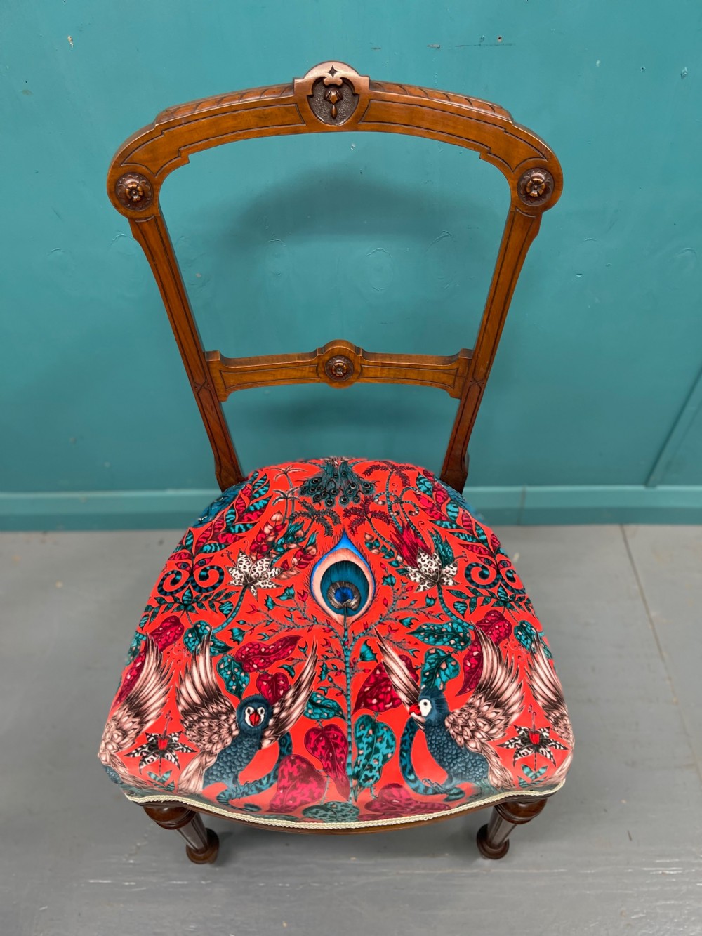 Pair of newly upholstered Edwardian side chairs  View VII