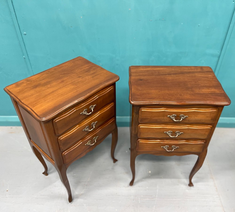 Pair of French cherrywood bedside tables  View III