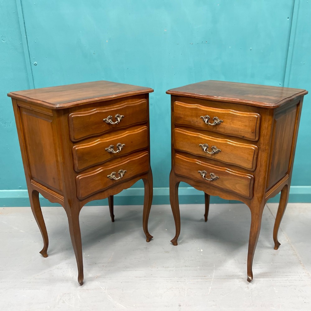 Pair of French cherrywood bedside tables  View IV