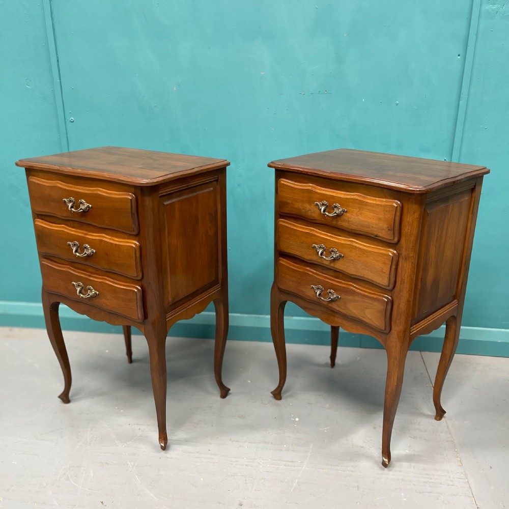 Pair of French cherrywood bedside tables  View VI
