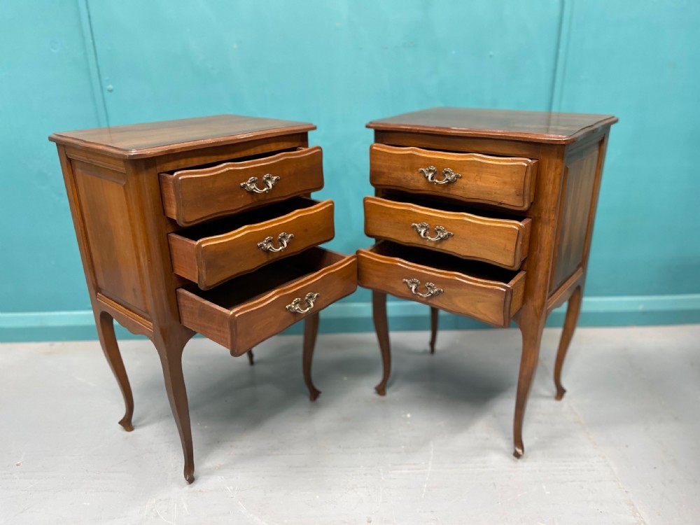 Pair of French cherrywood bedside tables  View VII