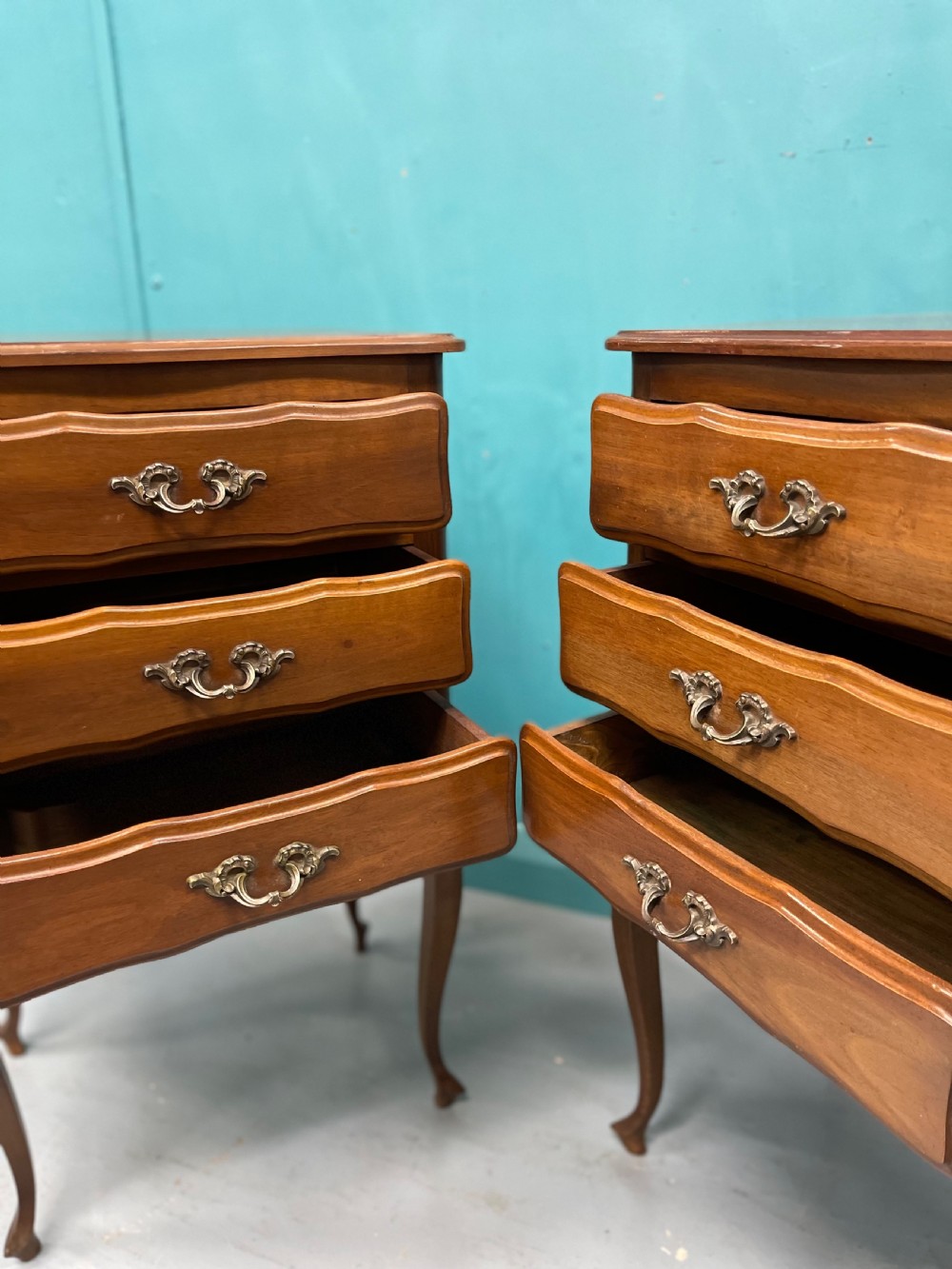 Pair of French cherrywood bedside tables  View VIII