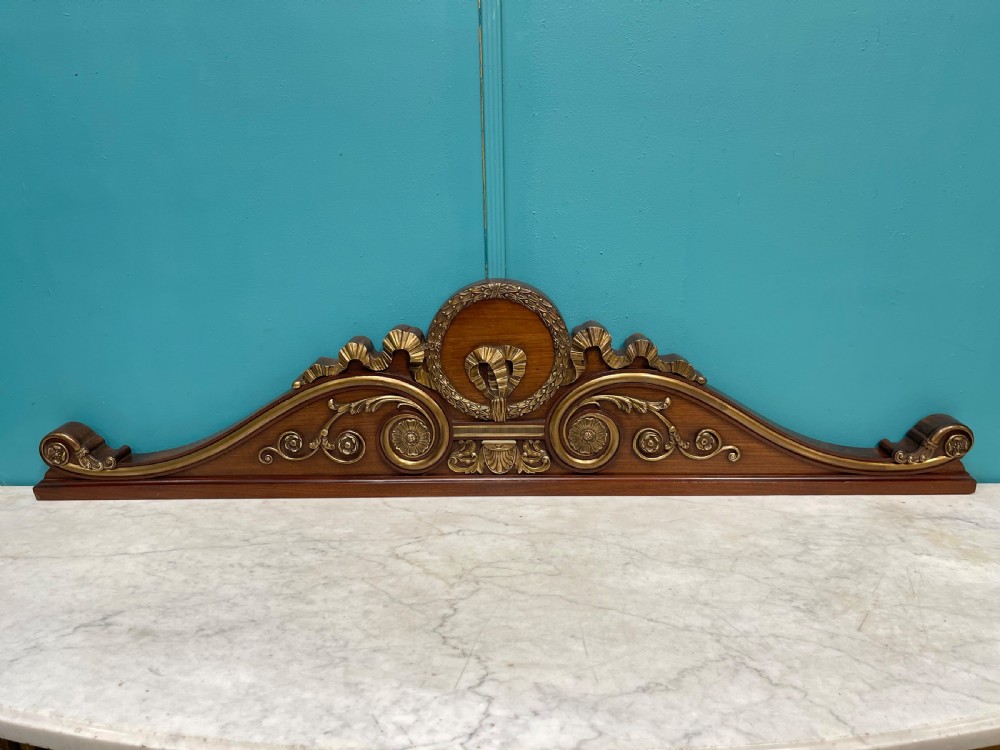 19th century French mahogany and brass pediment