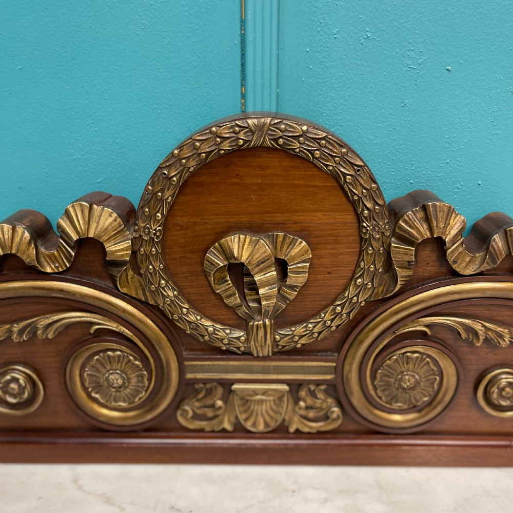 19th century French mahogany and brass pediment View II