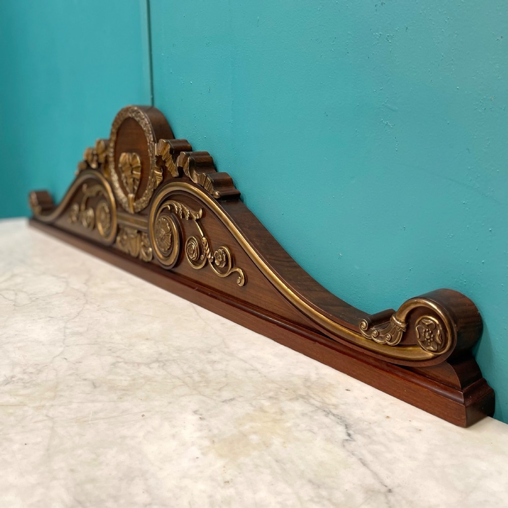 19th century French mahogany and brass pediment View IV