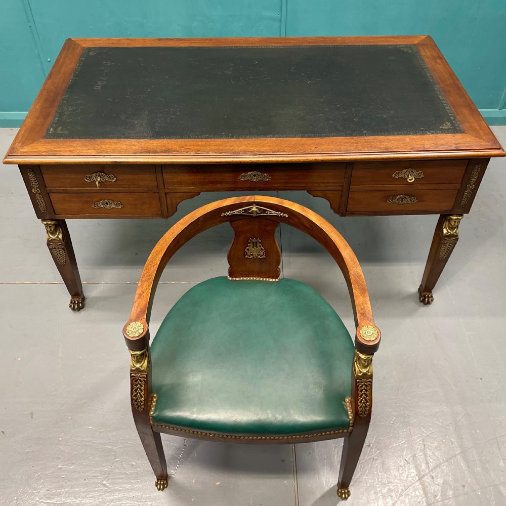 French Empire partners desk with matching chair View VIII