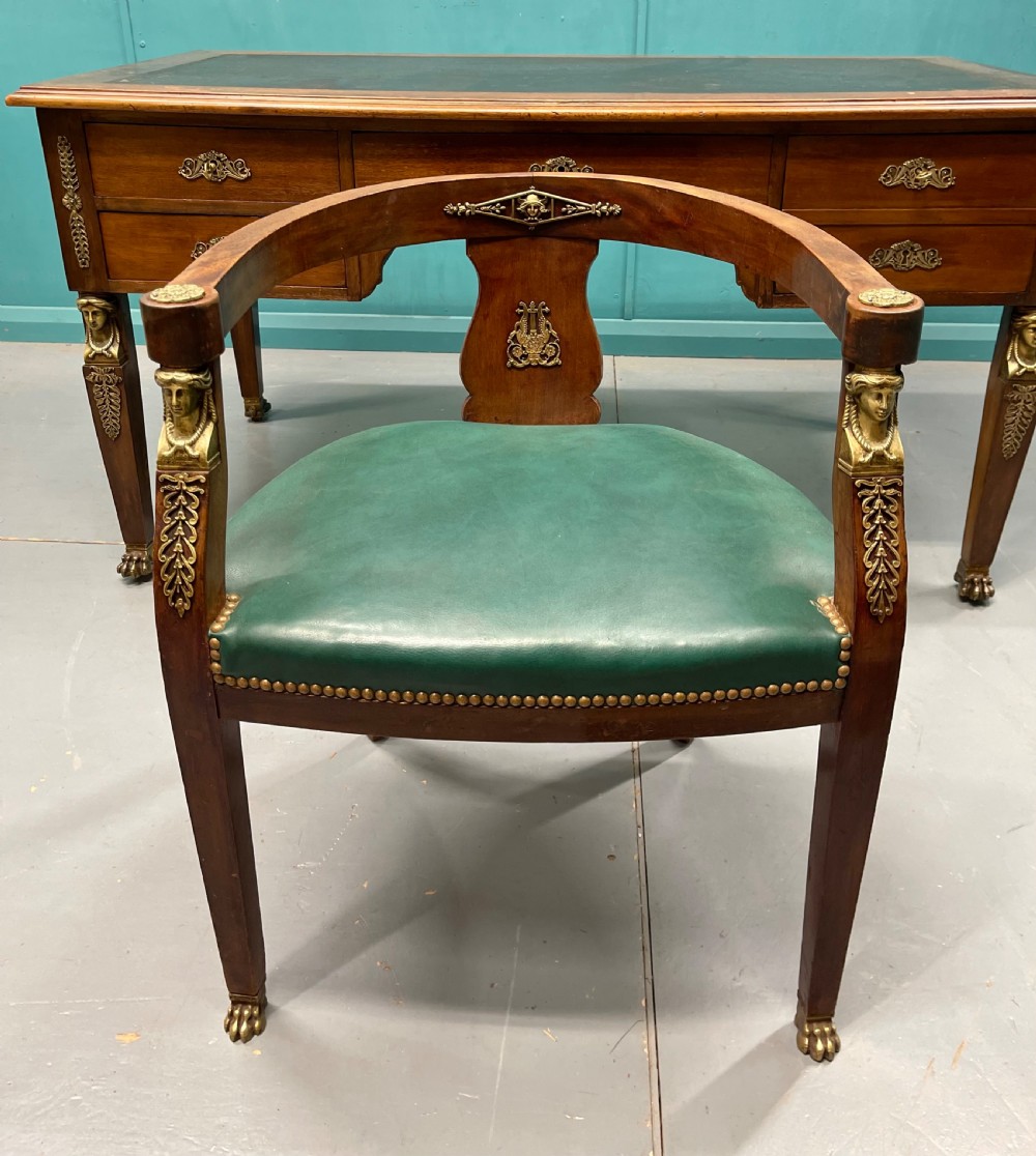 French Empire partners desk with matching chair View IX