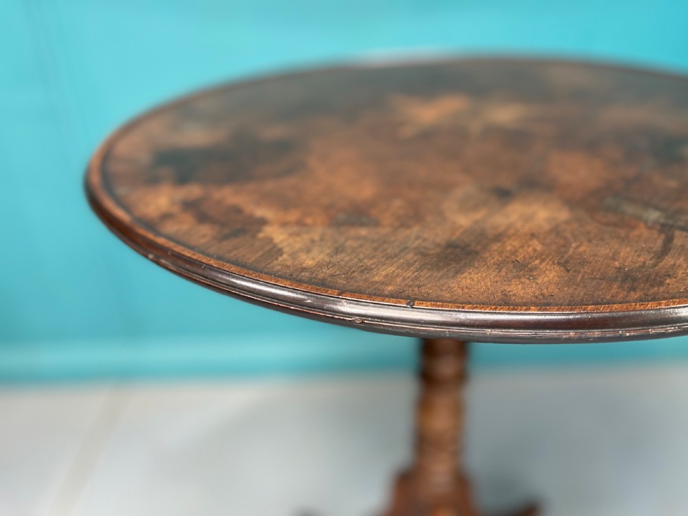 Regency inlaid tripod wine table View VI