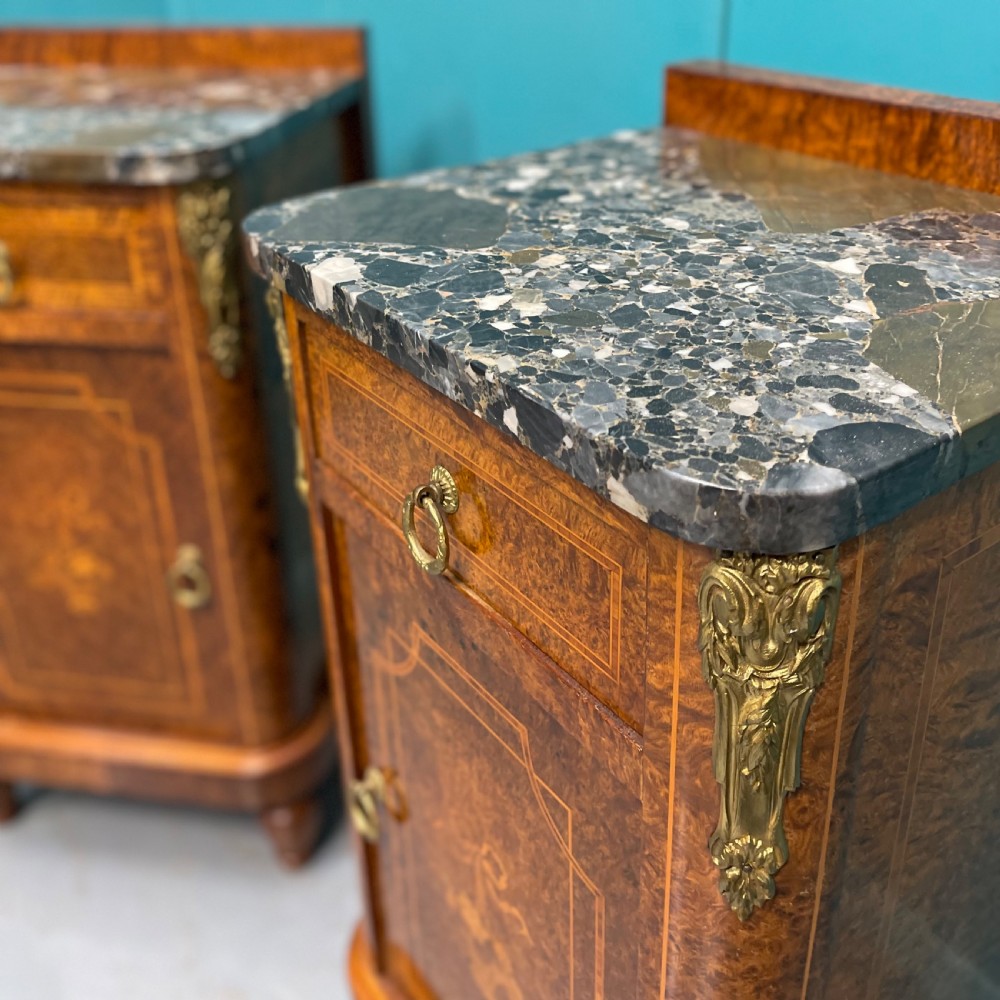 Pair of French burr walnut bedside cabinets View VI