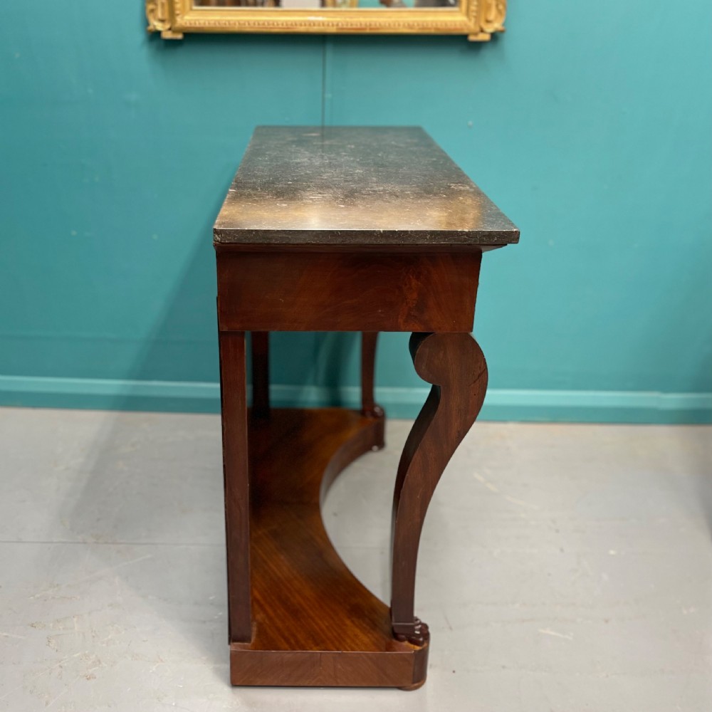 French Empire mirror back marble top console table  View VIII