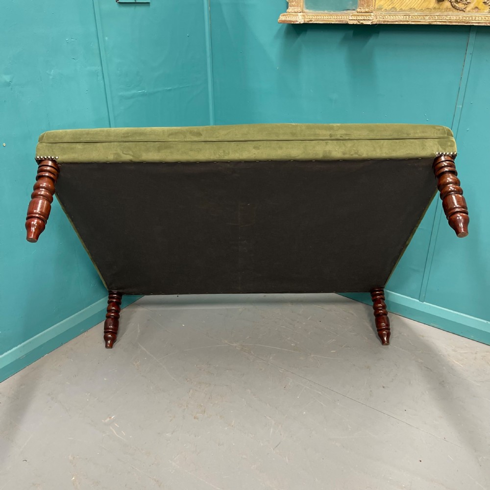 Large newly upholstered crushed velvet ottoman footstool View X