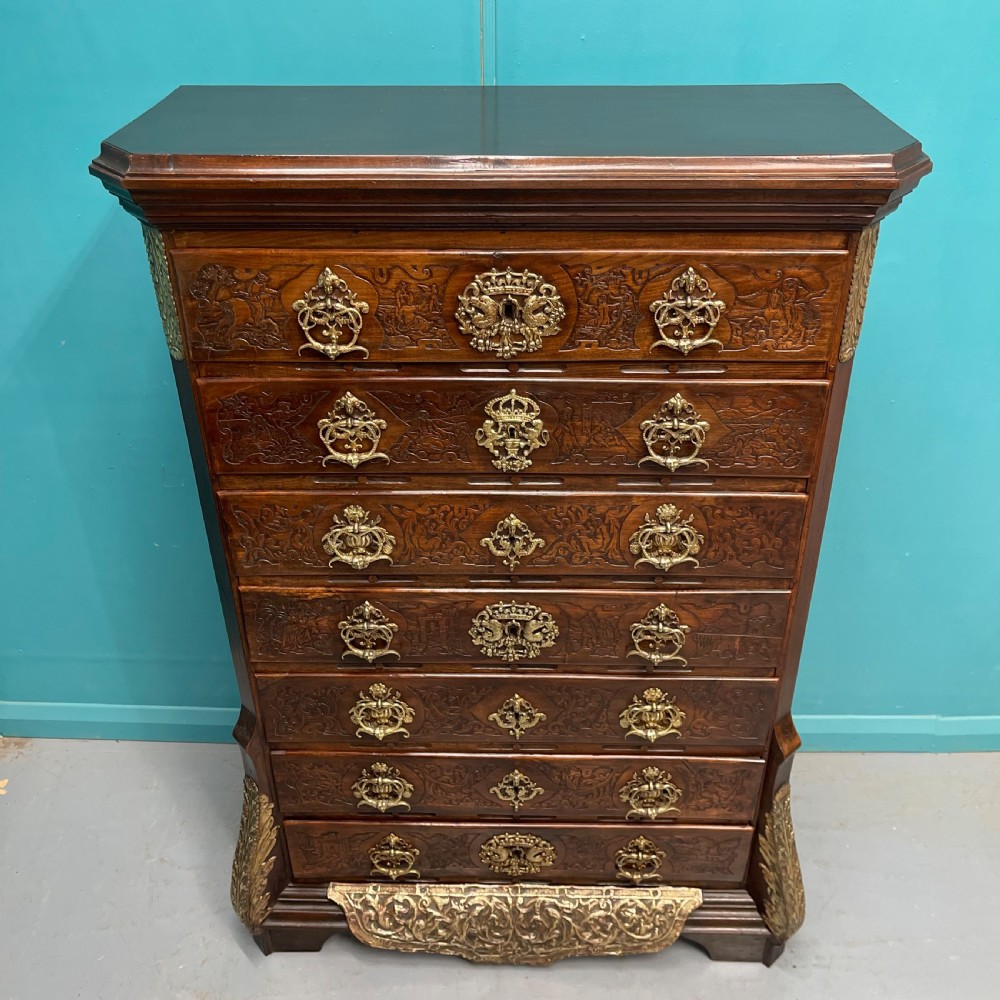 19th century Dutch Colonial 7 drawer tall chest View II
