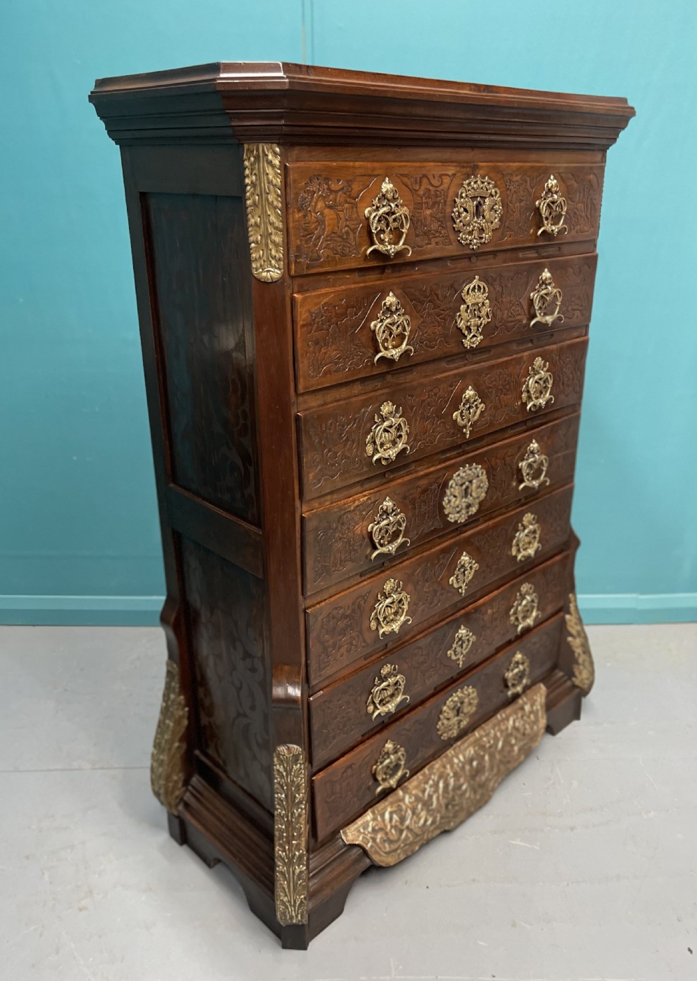 19th century Dutch Colonial 7 drawer tall chest View IV