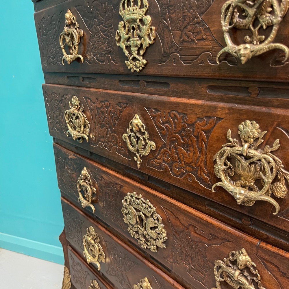 19th century Dutch Colonial 7 drawer tall chest View IX