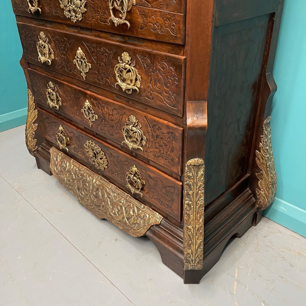 19th century Dutch Colonial 7 drawer tall chest View X