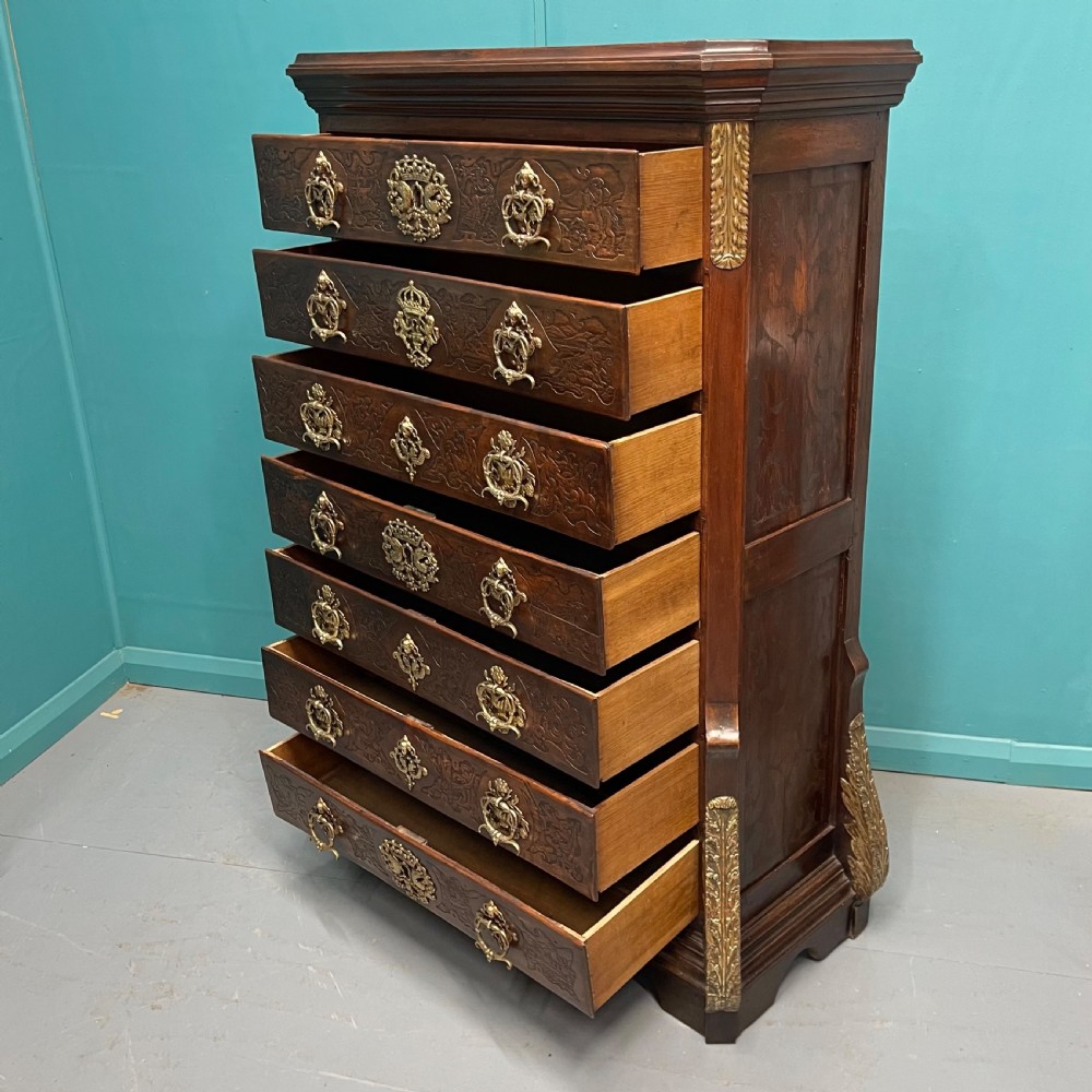 19th century Dutch Colonial 7 drawer tall chest View XII