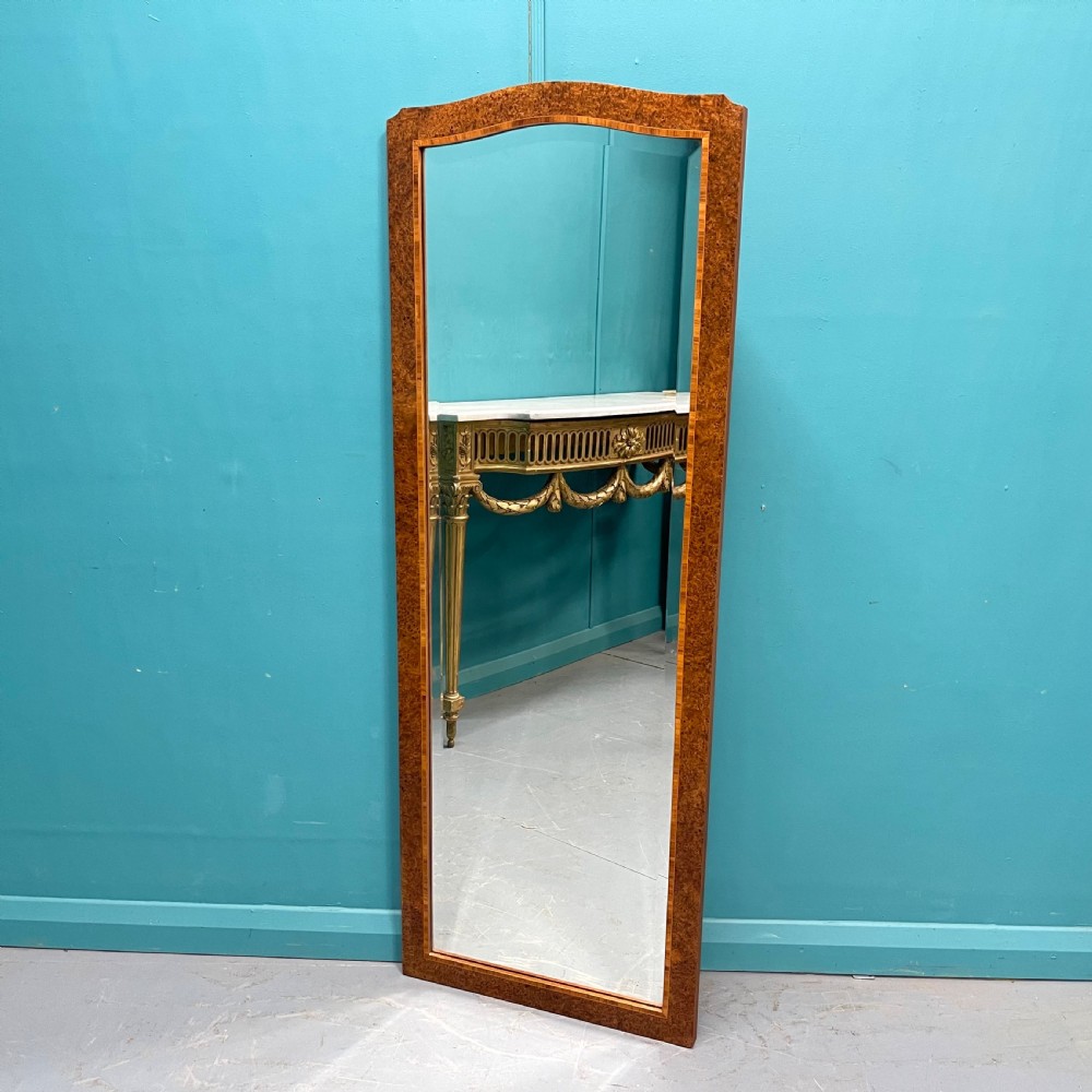 French burr walnut inlaid dressing mirror