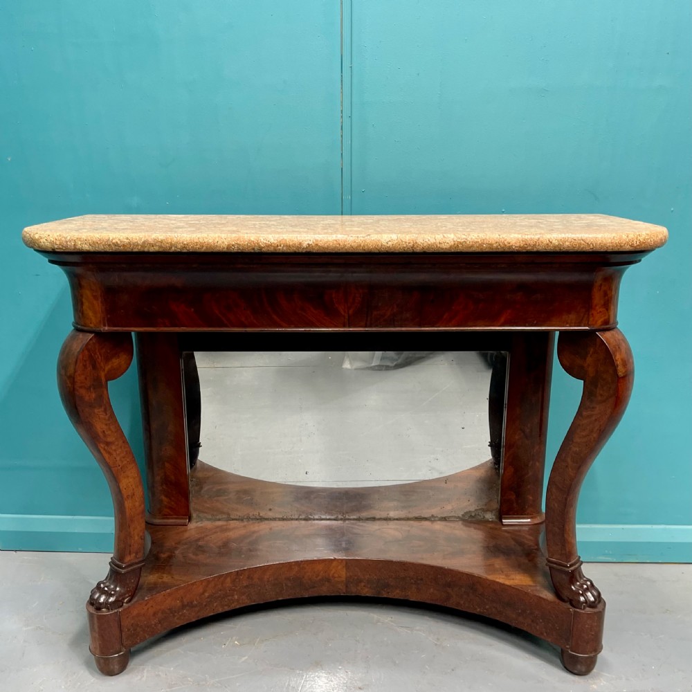 19th century French mirror back console table