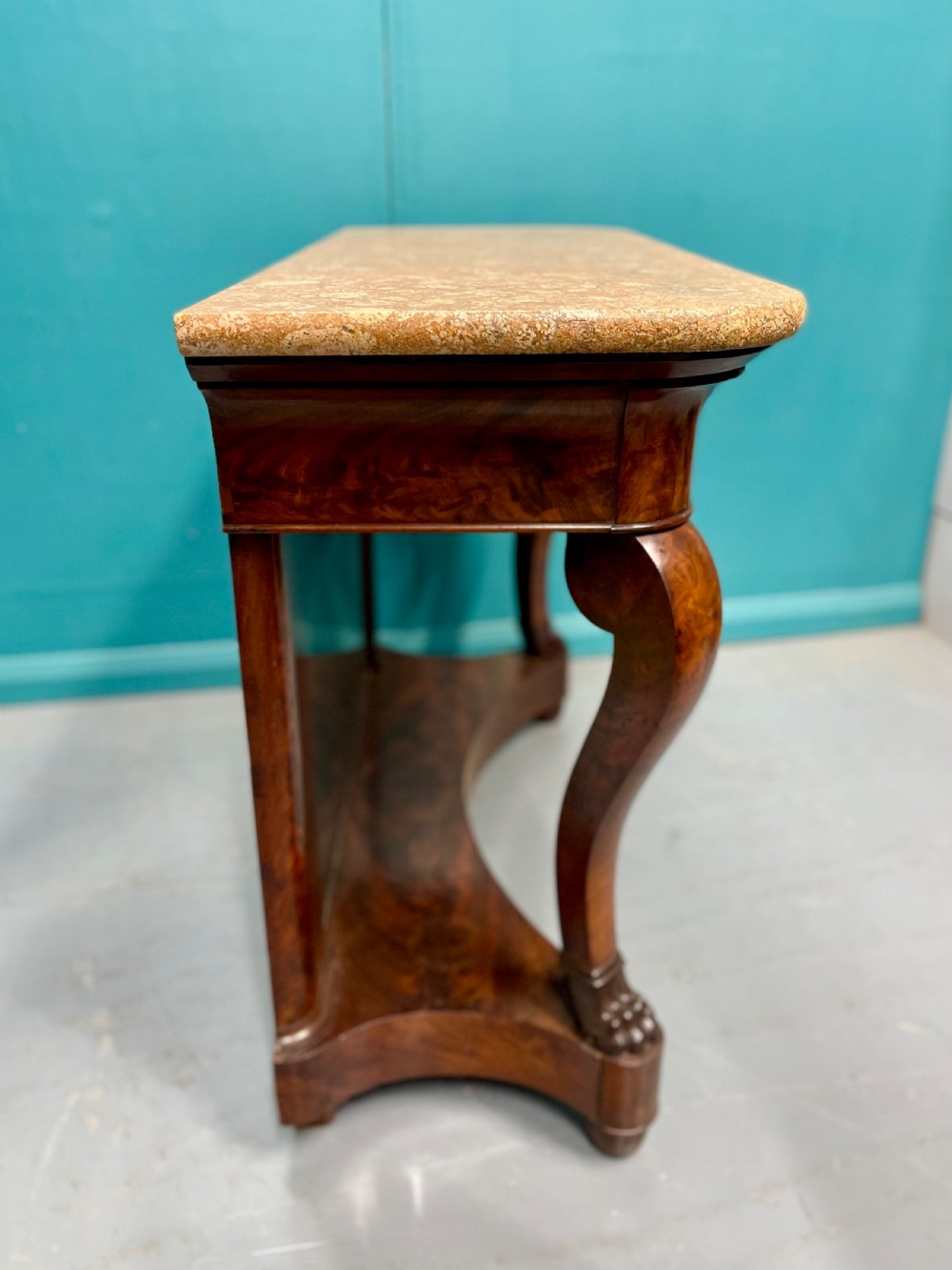 19th century French mirror back console table View VII