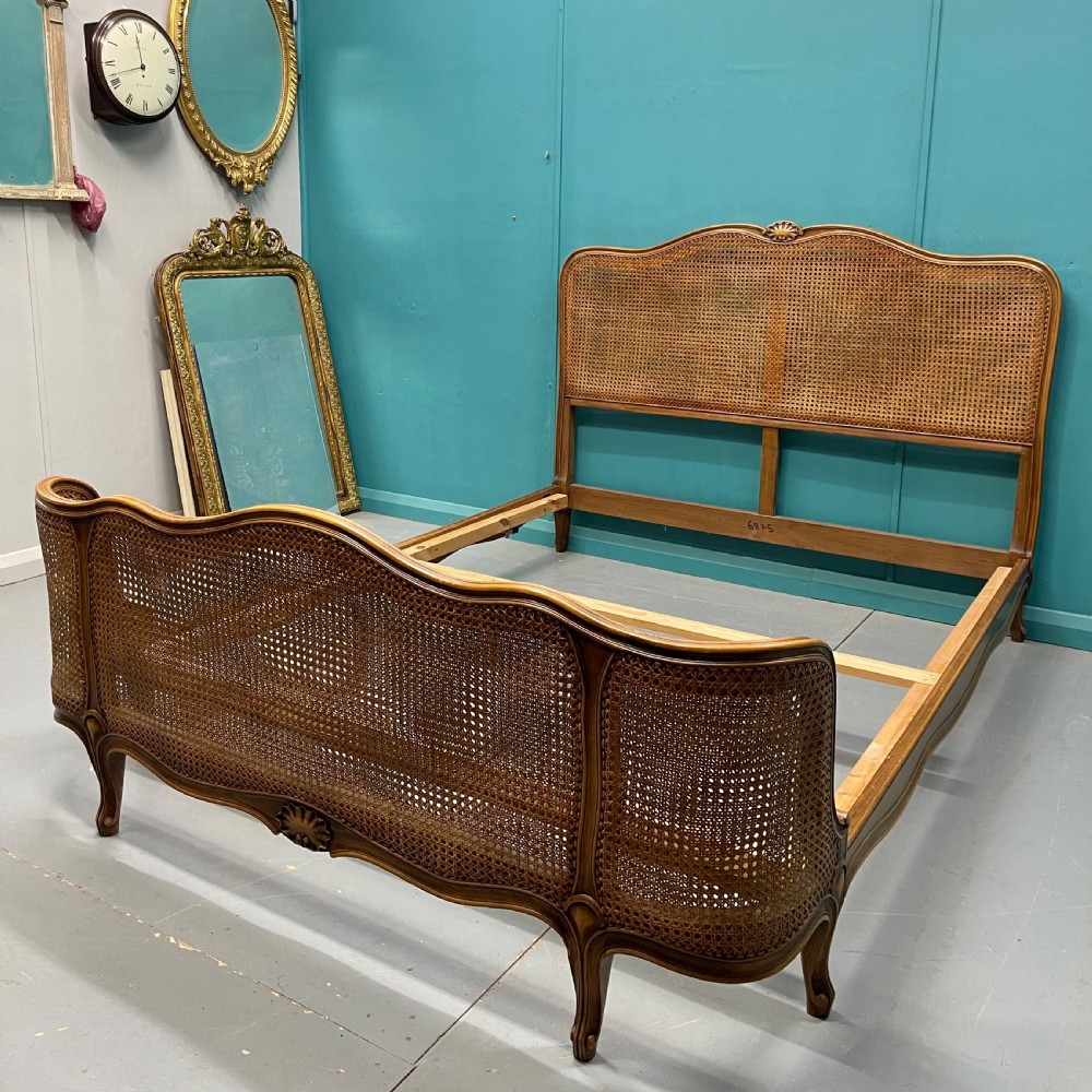 French kingsize 5’ cane bed with supporting base inc. View VIII