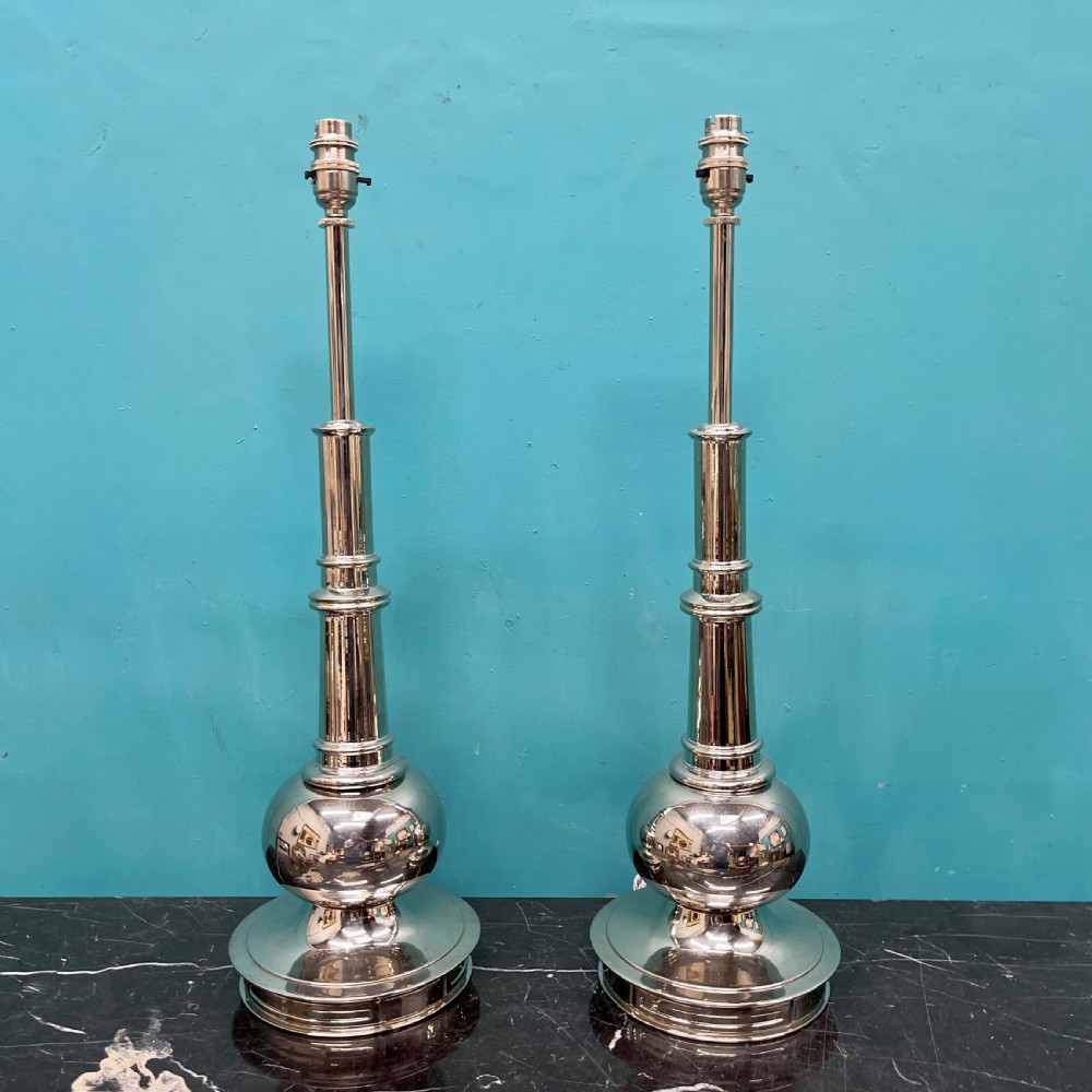 Impressive pair of nickel plated lamps View IV