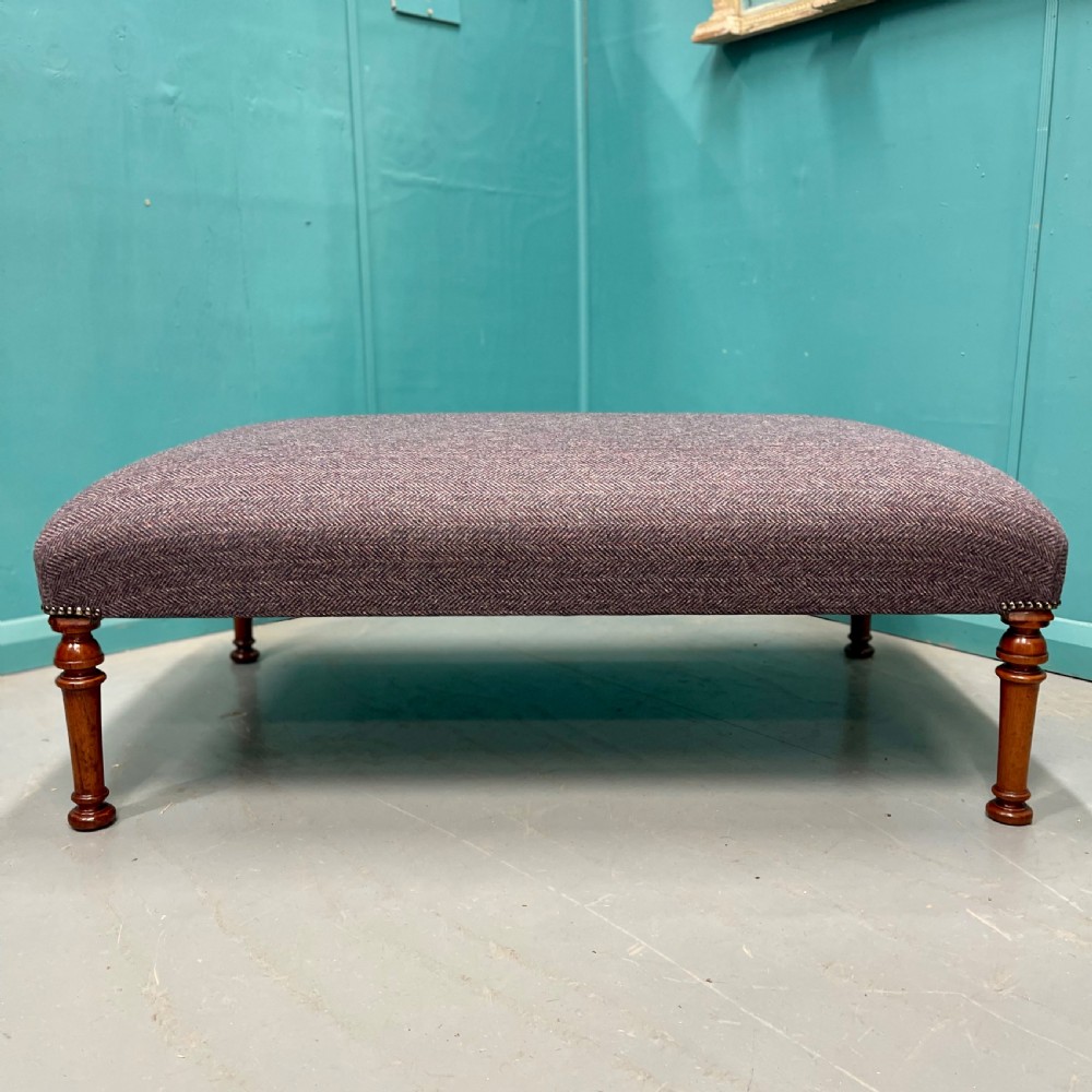 Large newly upholstered footstool  View V