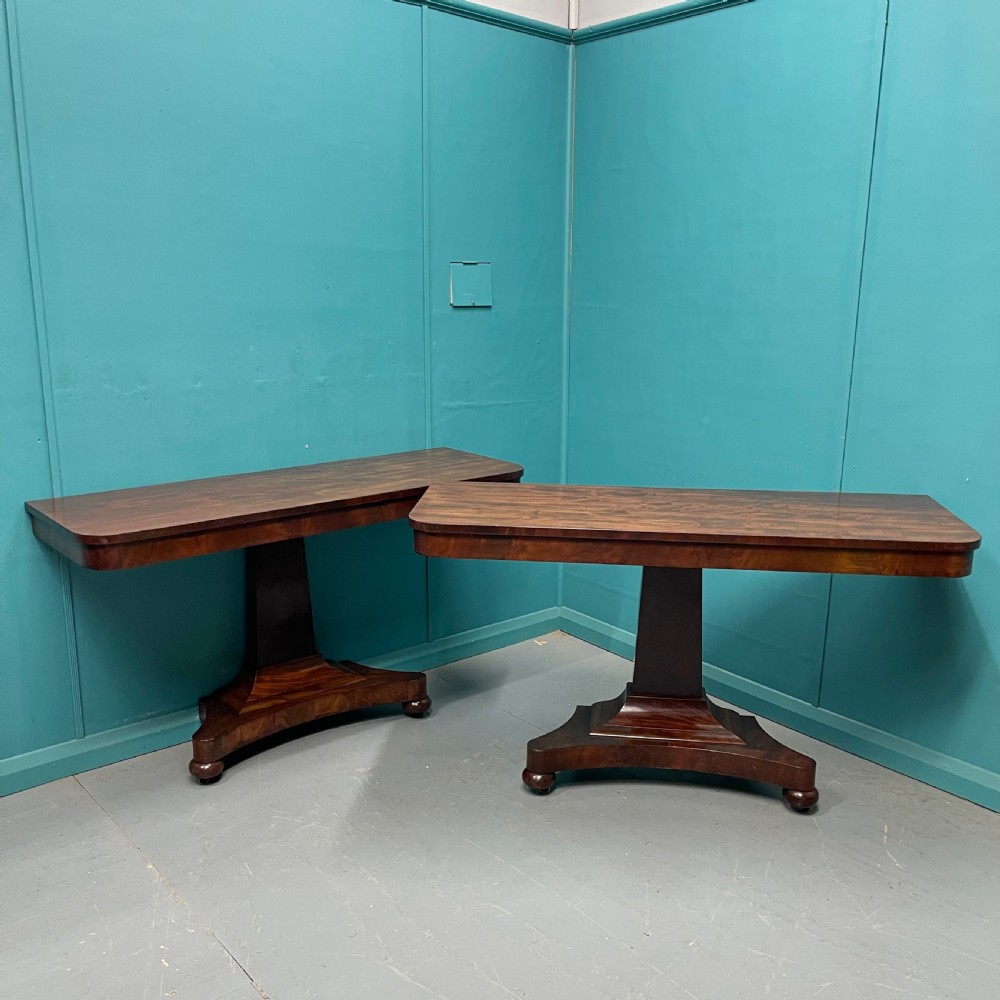 Large pair of William IV mahogany console tables View X