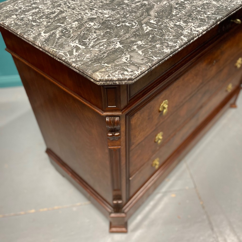 French burr walnut commode with marble top View IV