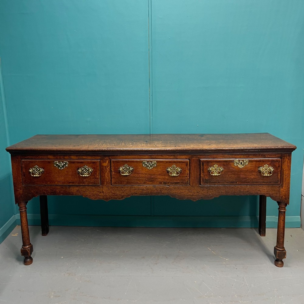 Georgian oak dresser base with cross banding