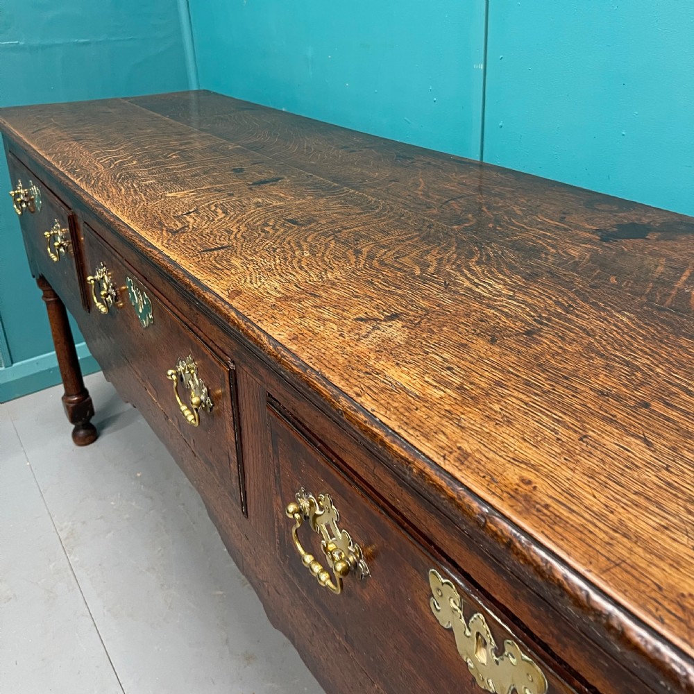 Georgian oak dresser base with cross banding View III