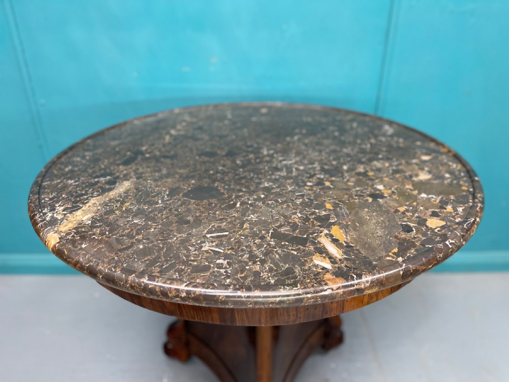 French 19th century Gueridon centre table in figured walnut View VI