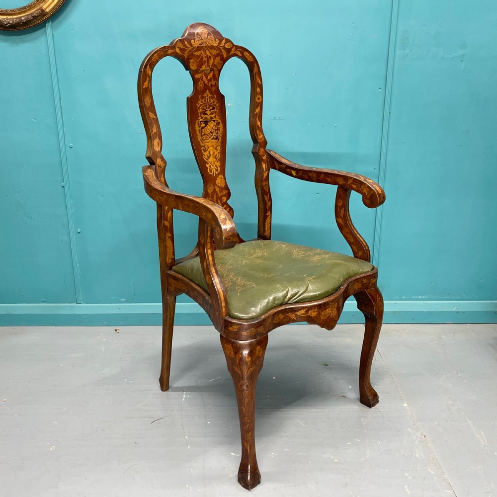 19th century Dutch marquetry armchair